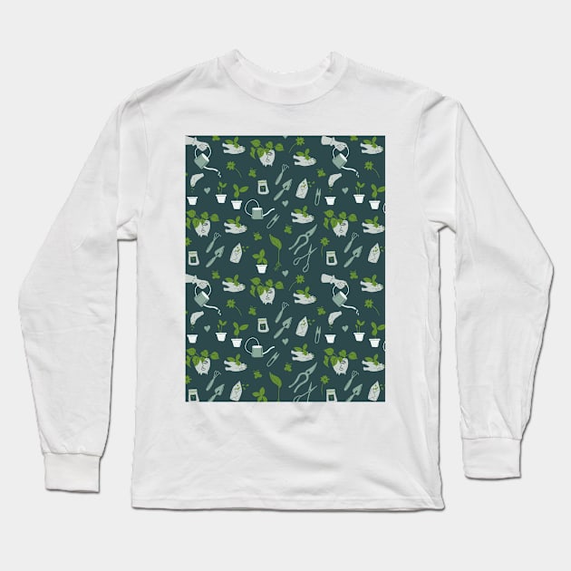 Home gardening pattern Long Sleeve T-Shirt by DanielK